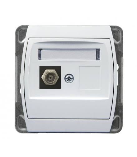 GAZELA GPA-1JF/m/00 Gniazdo antenowe typu F pojedyncze , BIAŁY