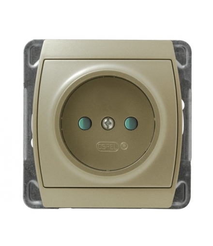 GAZELA GP-1JP/m/16/16 Gniazdo pojedyncze z przesłonami torów prądowych, SATYN/SATYN