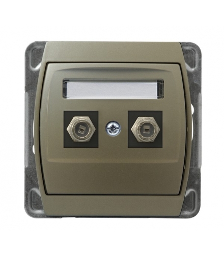 GAZELA GPA-2JF/m/16/16 Gniazdo antenowe typu F podwójne , SATYN/SATYN