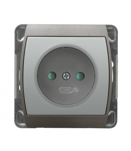 GAZELA GP-1JP/m/18/23 Gniazdo pojedyncze z przesłonami torów prądowych, SREBRO/TYTAN