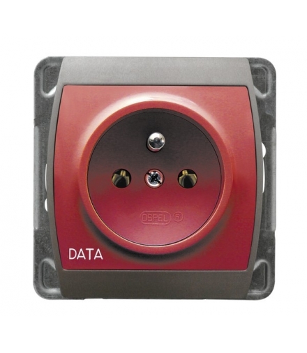 GAZELA GP-1JZD/m/18/23 Gniazdo pojedyncze z uziemieniem DATA , SREBRO/TYTAN