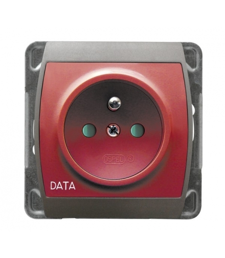 GAZELA GP-1JZDP/m/18/23 Gniazdo pojedyncze z uziemieniem DATA z przesłonami torów prądowych, SREBRO/TYTAN