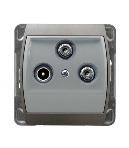 GAZELA GPA-J2S/m/18/23 Gniazdo RTV-SAT z dwoma wyjściami SAT , SREBRO/TYTAN