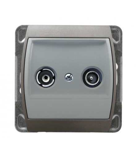 GAZELA GPA-JK/m/18/23 Gniazdo RTV końcowe , SREBRO/TYTAN