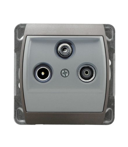 GAZELA GPA-JSP/m/18/23 Gniazdo RTV-SAT przelotowe , SREBRO/TYTAN