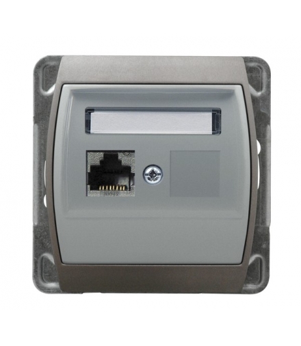 GAZELA GPK-1J/K/m/18/23 Gniazdo komputerowe pojedyncze, kat. 5e MMC, SREBRO/TYTAN