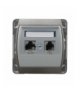 GAZELA GPKT-J/K/m/18/23 Gniazdo komputerowo-telefoniczne RJ 45 kat. 5e, (8-stykowe) + RJ 11 (6-stykowe), SREBRO/TYTAN