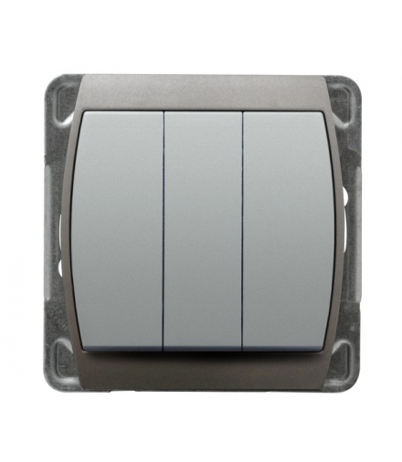 GAZELA ŁP-13J/m/18/23 Łącznik potrójny , SREBRO/TYTAN