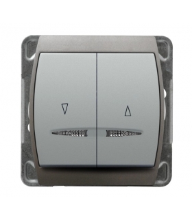 GAZELA ŁP-7JS/m/18/23 Łącznik żaluzjowy z podświetleniem niebieskim, SREBRO/TYTAN