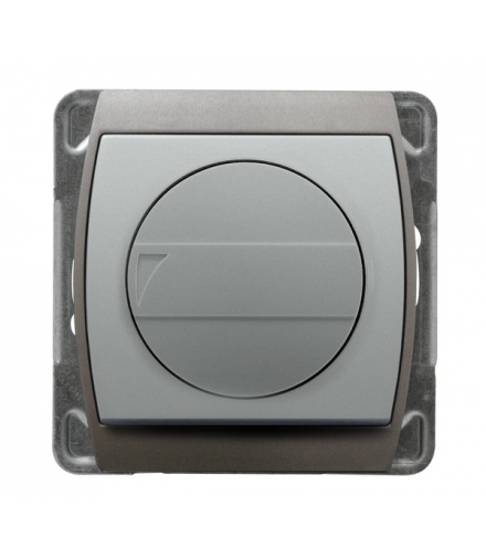 GAZELA ŁP-8JB/m/18/23 Ściemniacz przyciskowo-obrotowy przystosowany do obciążenia żarowego i halogenowego, SREBRO/TYTAN