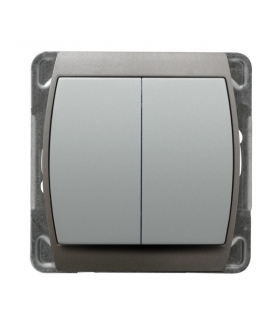 GAZELA ŁP-9J/m/18/23 Łącznik schodowy + jednobiegunowy , SREBRO/TYTAN