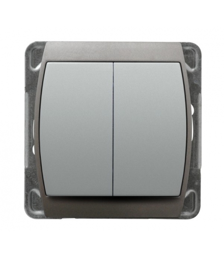 GAZELA ŁP-9J/m/18/23 Łącznik schodowy + jednobiegunowy , SREBRO/TYTAN