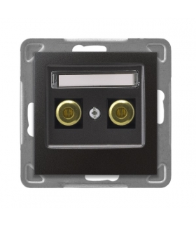 IMPRESJA GGN-1Y/m/50 Gniazdo głośnikowe pojedyncze , ANTRACYT