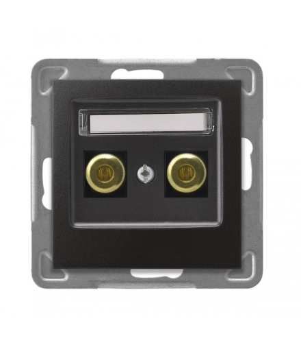 IMPRESJA GGN-1Y/m/50 Gniazdo głośnikowe pojedyncze , ANTRACYT