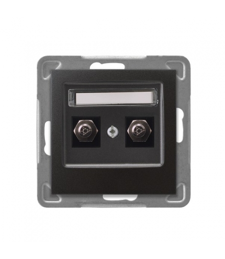 IMPRESJA GPE-2Y/m/50 Gniazdo ekwipotencjalne podwójne , ANTRACYT