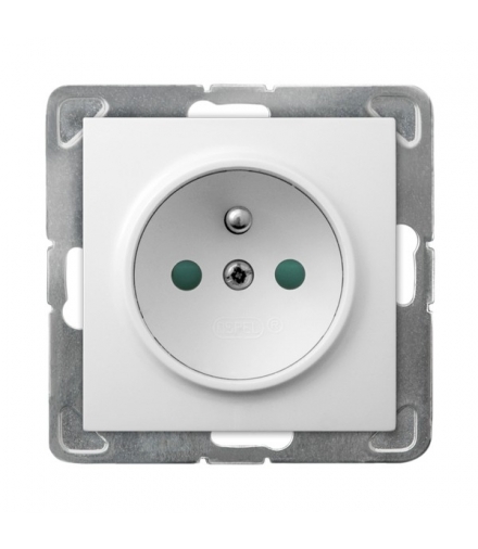IMPRESJA GP-1YZP/m/00 Gniazdo pojedyncze z uziemieniem z przesłonami torów prądowych, BIAŁY