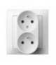 IMPRESJA GP-2YC/00 Gniazdo podwójne z uziemieniem z funkcją niezamienności faz, BIAŁY