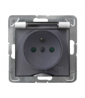 IMPRESJA GPH-1YZP/m/00/d Gniazdo bryzgoszczelne z uziemieniem IP-44 z przesłonami torów prądowych wieczko przezroczyste, BIAŁY