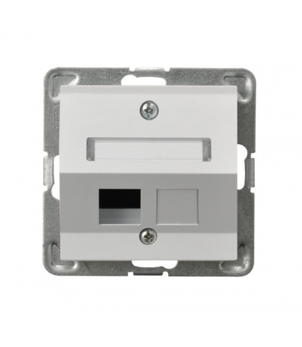 IMPRESJA GPK-1YS/p/00 Obudowa gniazda pojedynczego typu Keyston skośna, BIAŁY