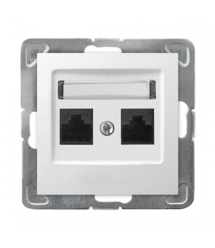 IMPRESJA GPK-2Y/K/m/00 Gniazdo komputerowe podwójne, kat. 5e MMC, BIAŁY