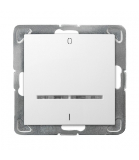 IMPRESJA ŁP-11YS/m/00 Łącznik dwubiegunowy z podświetleniem pomarańczowym, BIAŁY