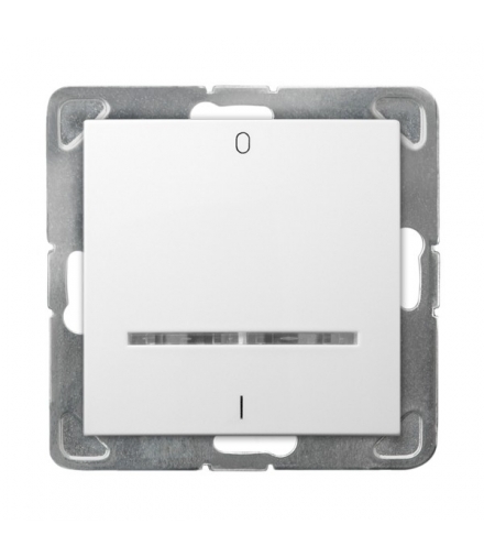 IMPRESJA ŁP-11YS/m/00 Łącznik dwubiegunowy z podświetleniem pomarańczowym, BIAŁY