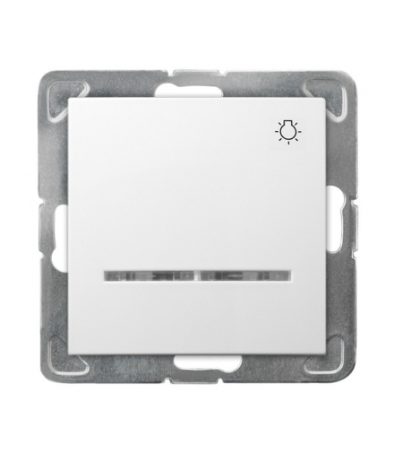 IMPRESJA ŁP-5YS/m/00 Łącznik zwierny "światło" z podświetleniem pomarańczowym, BIAŁY