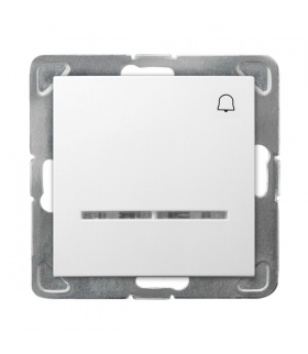 IMPRESJA ŁP-6YS/m/00 Łącznik zwierny "dzwonek" z podświetleniem pomarańczowym, BIAŁY