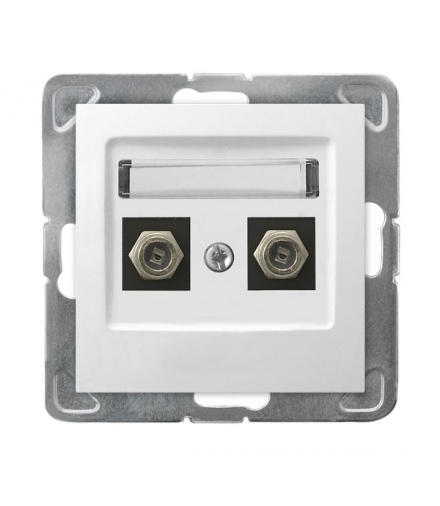 IMPRESJA GPA-2YF/m/00 Gniazdo antenowe typu F podwójne , BIAŁY
