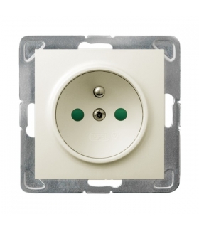 IMPRESJA GP-1YZP/m/27 Gniazdo pojedyncze z uziemieniem z przesłonami torów prądowych, ECRU