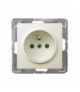 IMPRESJA GP-1YZP/m/27 Gniazdo pojedyncze z uziemieniem z przesłonami torów prądowych, ECRU