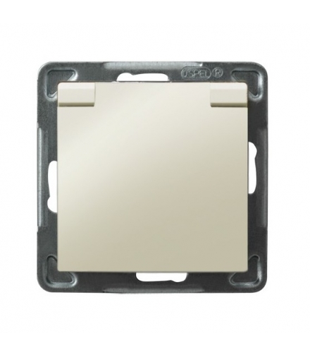 IMPRESJA GPH-1YZP/m/27/w Gniazdo bryzgoszczelne z uziemieniem IP-44 z przesłonami torów prądowych wieczko w kolorze wyrobu, ECRU