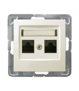 IMPRESJA GPK-2Y/K/m/27 Gniazdo komputerowe podwójne, kat. 5e MMC, ECRU