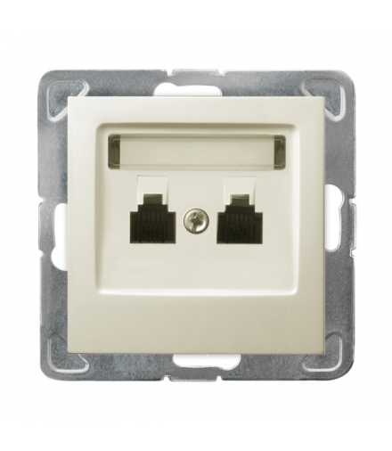 IMPRESJA GPT-2YN/m/27 Gniazdo telefoniczne podwójne niezależne, ECRU