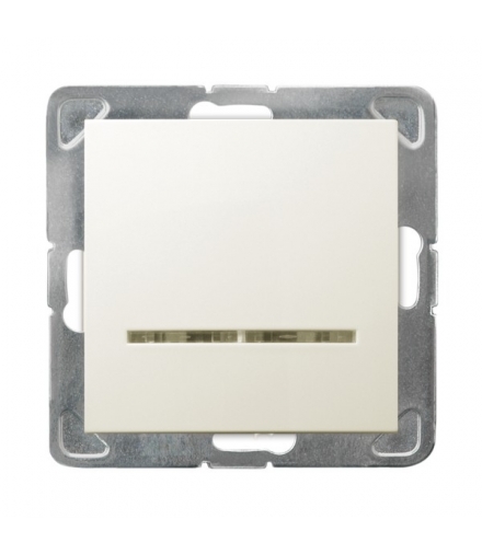 IMPRESJA ŁP-1YS/m/27 Łącznik jednobiegunowy z podświetleniem pomarańczowym, ECRU