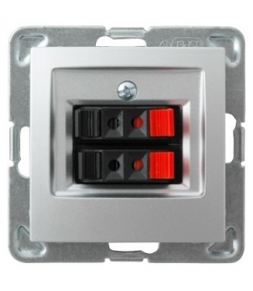 IMPRESJA GG-2Y/m/18 Gniazdo głośnikowe podwójne , SREBRO