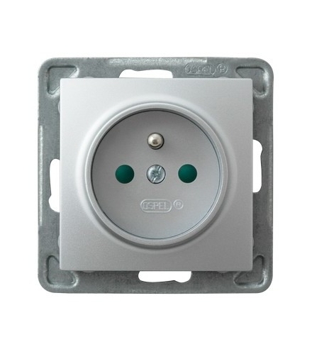 IMPRESJA GP-1YZP/m/18 Gniazdo pojedyncze z uziemieniem z przesłonami torów prądowych, SREBRO