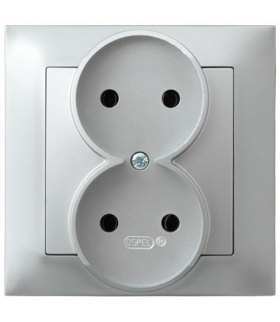 IMPRESJA GP-2Y/18 Gniazdo podwójne , SREBRO