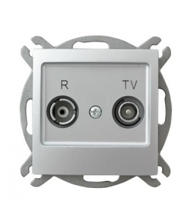 IMPRESJA GPA-10YP/m/18 Gniazdo RTV przelotowe 10-dB , SREBRO