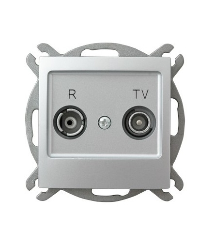 IMPRESJA GPA-16YP/m/18 Gniazdo RTV przelotowe 16-dB , SREBRO