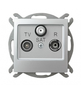 IMPRESJA GPA-YSP/m/18 Gniazdo RTV-SAT przelotowe , SREBRO