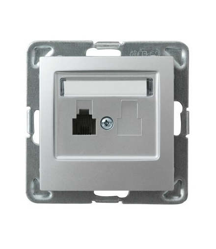 IMPRESJA GPT-1Y/m/18 Gniazdo telefoniczne pojedyncze , SREBRO