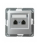 IMPRESJA GPT-2YN/m/18 Gniazdo telefoniczne podwójne niezależne, SREBRO