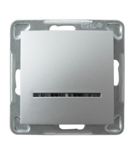 IMPRESJA ŁP-12YS/m/18 Łącznik kontrolny z podświetleniem niebieskim, SREBRO