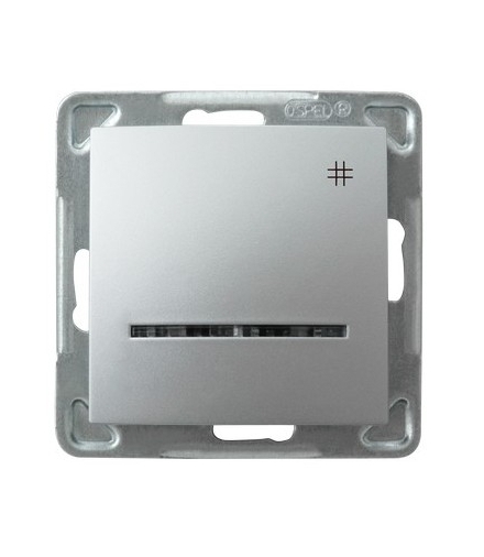 IMPRESJA ŁP-4YS/m/18 Łącznik krzyżowy z podświetleniem niebieskim, SREBRO