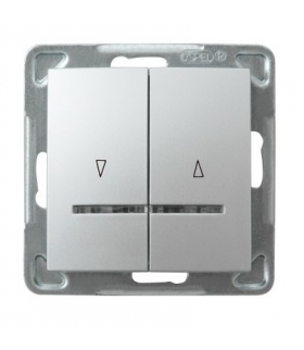 IMPRESJA ŁP-7YS/m/18 Łącznik żaluzjowy z podświetleniem niebieskim, SREBRO