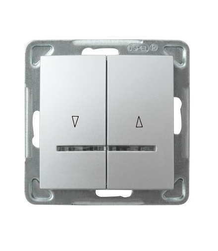 IMPRESJA ŁP-7YS/m/18 Łącznik żaluzjowy z podświetleniem niebieskim, SREBRO