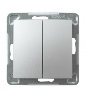 IMPRESJA ŁP-9Y/m/18 Łącznik schodowy + jednobiegunowy , SREBRO