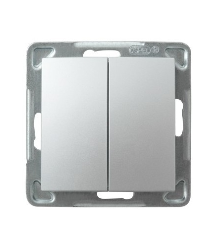 IMPRESJA ŁP-9Y/m/18 Łącznik schodowy + jednobiegunowy , SREBRO