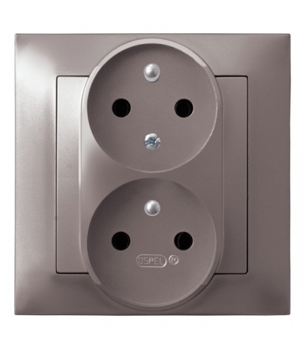 IMPRESJA GP-2YC/23 Gniazdo podwójne z uziemieniem z funkcją niezamienności faz, TYTAN